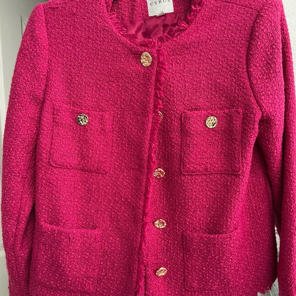Cyrus Pink Blazer with Gold Buttons